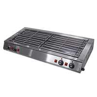 Barbecue électrique commercial, 3000W 220V, en acier inoxydable, portable, pour la transformation alimentaire, utilisation intérieure et extérieure