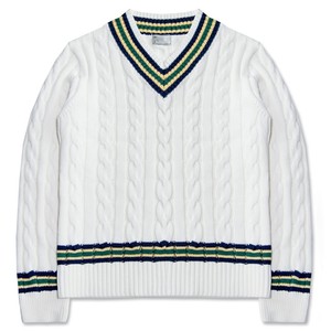 Maglioncino Varsity da <span class=keywords><strong>uomo</strong></span> con Logo personalizzato OEM & ODM <span class=keywords><strong>maglia</strong></span> Jacquard da Cricket con <span class=keywords><strong>scollo</strong></span> a <span class=keywords><strong>V</strong></span> per l'inverno - Product Image 2