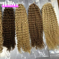 Nuevo Cabello Humano de Ganchillo con Ondas Profundas y Rizadas, Extensiones de Cabello Humano Brasileño con Nudos Milagrosos para Trenzar a Granel