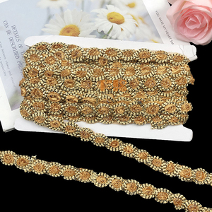 Sequined thêu ren Ribbon Trims 1.8cm rộng nhỏ bên Rèm phụ kiện với thạch cho mục đích trang trí - Product Image 4