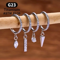ASTM F136 Titan Klappbarer Segment-Clicker Nasenring 16G mit Zirkonia-Pavé für Septum, Helix, Lobe, Tragus Ohrring Piercing Schmuck