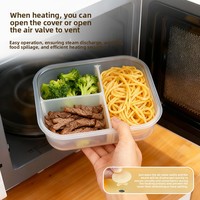 Boîte à lunch en silicone standard haute transparence, compatible micro-ondes, boîte bento, récipient pour repas diététiques, boîte de rangement alimentaire