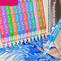 Marqueurs acryliques colorés superposables, lot de 28, conception anti-décoloration, pour la création artistique des étudiants, vente en gros