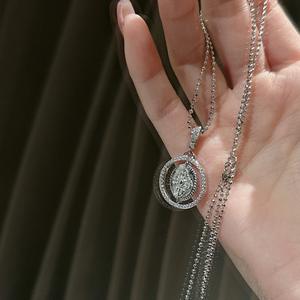 Collar de Plata de Ley S925 con Brújula de los Ocho Tesoros Giratoria, Diseño de Estilo Chino de Lujo, Textura Ligera, Colgantes de Moda - Product Image 4