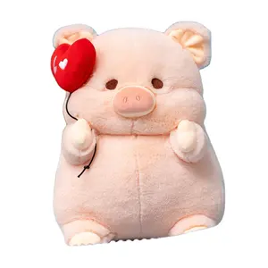 可爱天使毛绒猪抱枕大号动作娃娃女孩情人节生日礼物送儿童毛绒猪玩具