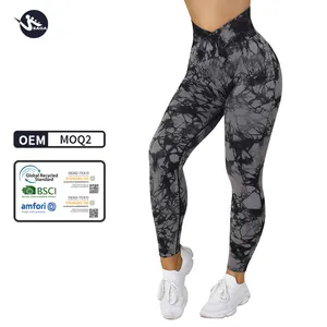 Mallas de Yoga de cintura media cruzada, pantalones deportivos de gimnasio con abertura de pierna sin costuras, novedad