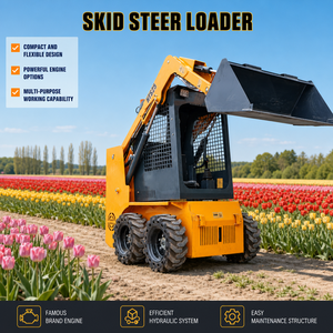 Minicargadora Compacta con Ruedas HIGHTOP, Carga Operativa de 300 kg, Control Piloto, 4x4, para Jardinería y Construcción - Product Image 1