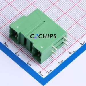 DB2ERH-5.08-2*2P-GN Plug-in Terminal Block Bent Lead Through Hole,P=5.08mm Board-to-Board / Socket - Closed 2x2P 5.08mm Green - Product Image 1