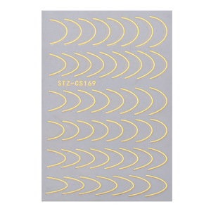 TSZS Wholesale Luxury Gold White French <strong>Line</strong> <strong>Nail</strong> Sticker Metal <strong>Line</strong> <strong>Nail</strong> <strong>Design</strong> 3D DIY Rose Gold <strong>Line</strong> Glue <strong>Nail</strong> Stickers - Product Image 5