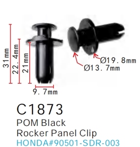 Clip de Panel de Plástico Nuevo al por Mayor para Reemplazo/Reparación de Vehículos-Oshide C1873 (100 piezas/Caja) - Product Image 2