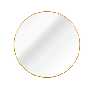 Gold 20 Inch Round Metal Wall Mirror Bathroom Decor - Product Image 1
