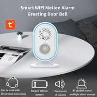 Timbre de bienvenida con WiFi inteligente Tuya, alarma con Sensor de movimiento PIR antirrobo, timbre de puerta de felicitación de entrada inalámbrica para tiendas