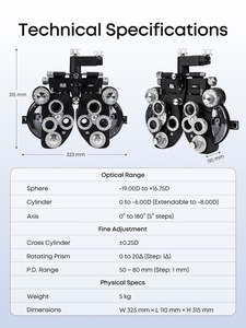 เครื่องวัดสายตาแบบแมนนวล VT-10C สำหรับการทดสอบการมองเห็น พร้อมครอสซิลินเดอร์และปริซึมหมุน สำหรับร้านแว่นตา - Product Image 6