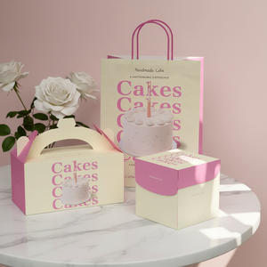 Boîte à gâteau portable avec poignée, emballage jetable pour pâtisserie, boîte cadeau alimentaire pour fête d'anniversaire et mariage - Product Image 1