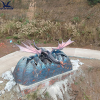 Dragon animatronique géant de parc d'attractions avec effet de respiration de feu et de fumée à vendre