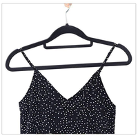 Lot de 50 cintres en velours floqué antidérapant noir de qualité supérieure pour vêtements, costumes, pantalons, cravates, manteaux
