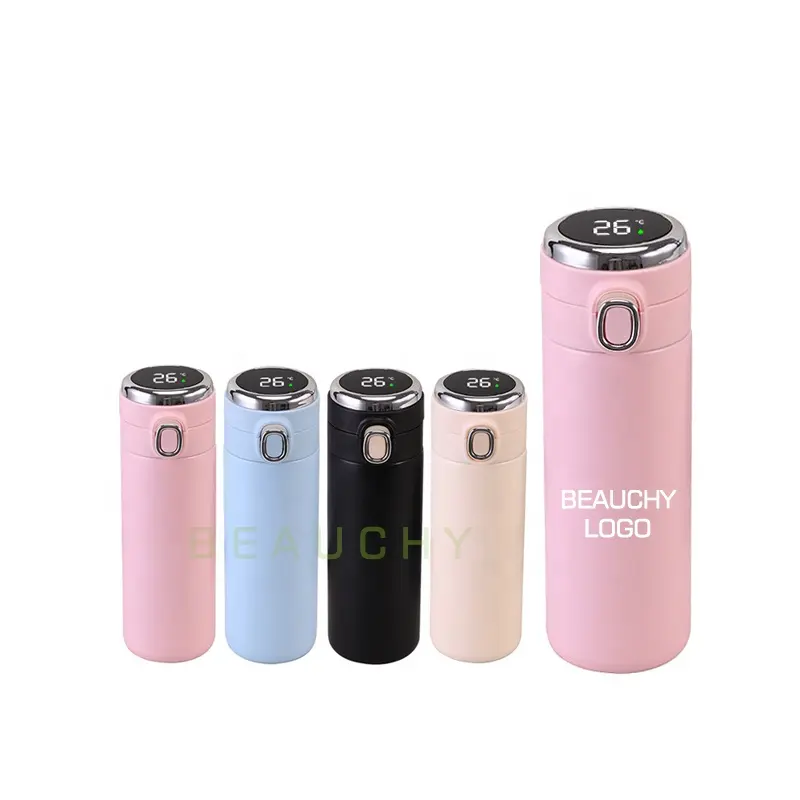 2024 New Product OEM LED thermal vacuum flasks thermos cup temperature display stainless steel led smart water bottle