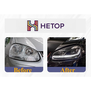 Faros Delanteros HETOP Golf 5 2003-2010, Actualización LED DRL, Estilo Ojo de Demonio Dorado, Lámpara Delantera Modificada, Accesorios para Automóviles VW - Product Image 3