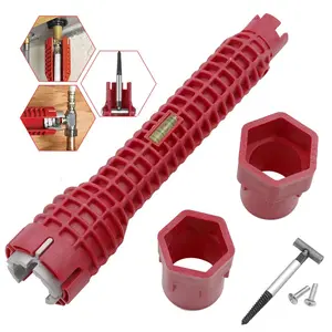 8 In 1 Multifunctionele Keuken Reparatie Sanitair Tool Goot Wrench Sink Kraan Sleutel Sanitair Waterpomptang Badkamer Sleutels Tool Set