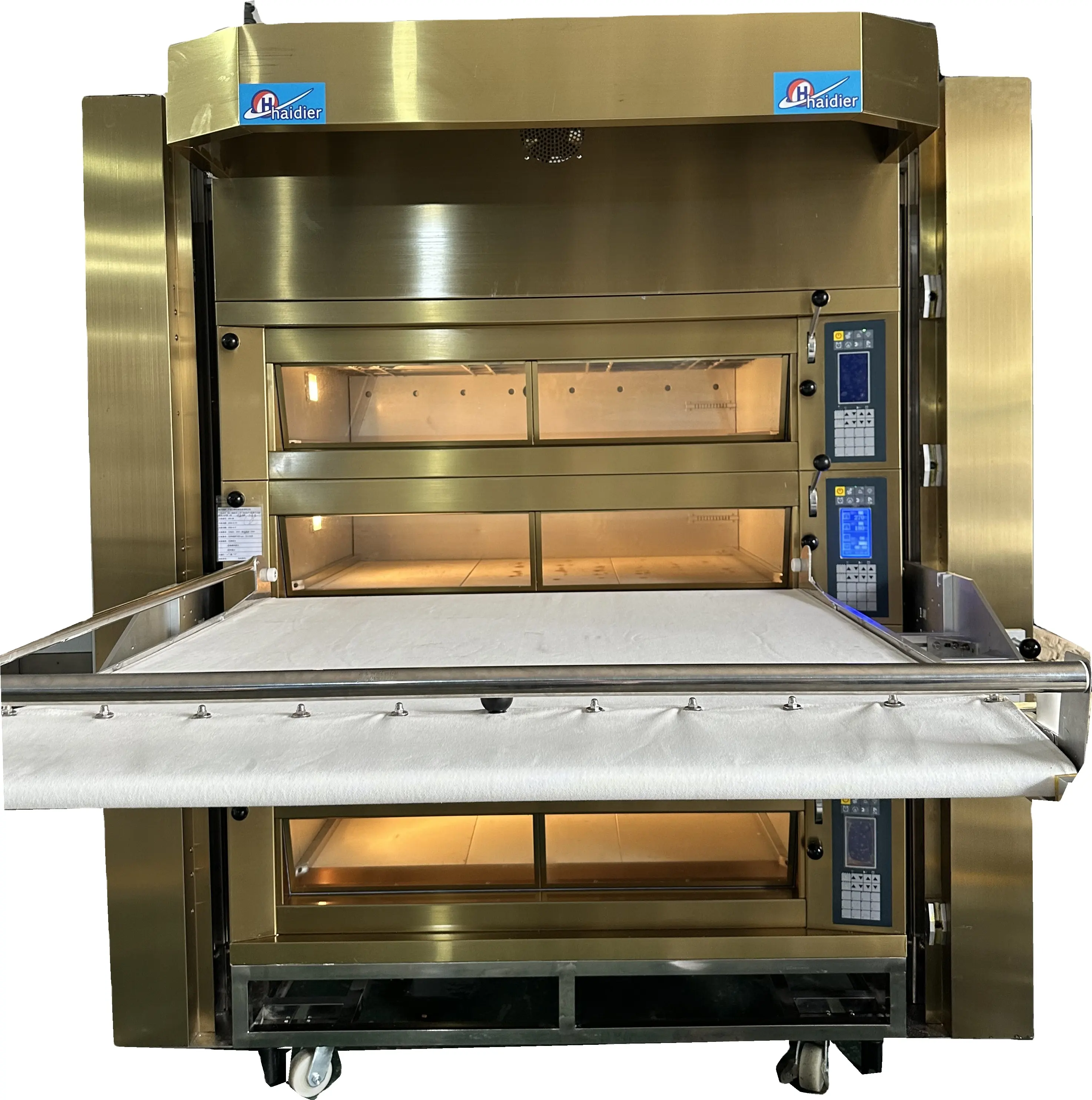 Bread dough canvas roller hand manual loading automatic baker tray rack push pull tool deck oven loader with for bakery