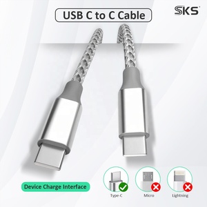 नायलॉन ब्रेडेड USB-C सी केबल 60 डब्ल्यू 5a pd फास्ट चार्जिंग 1 मीटर/3 मीटर हाई-स्पीड 20 जीबीपीएस डेटा ट्रांसफर iphone लैपटॉप प्रिंटर शुद्ध - Product Image 3
