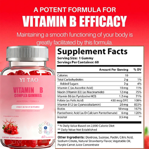 Gomitas de Complejo Vitamínico B de Alta Potencia con B12 y B6 para Aumentar la Energía, Aliviar el Estrés y Mejorar la Salud Inmunológica - Product Image 6