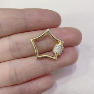 Fermoirs à vis étoile dorée en zircon cubique, minimalistes, en argent sterling 925, pour la fabrication de colliers et bracelets - Product Image 3