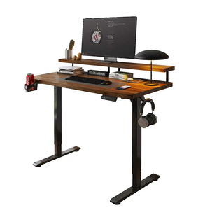 Table de bureau ergonomique moderne en bois, réglable en hauteur, avec support métallique modulaire, un moteur, 2 niveaux, pour position assise-debout - Product Image 6