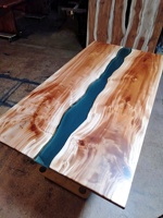 Table de salon/salle à manger en bois de Suar avec résine époxy, table de thé personnalisée, plateau sur mesure