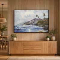 Peinture à l'huile sur toile personnalisée OEM/ODM, décor mural pour la maison, paysage marin, maison en bois, scène naturelle
