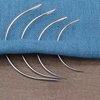 Aiguille incurvée de type C faite à la main aiguilles à coudre grand trou positionnement arc 50 pièces/boîte usine vente en gros bricolage aiguille à perruque en acier