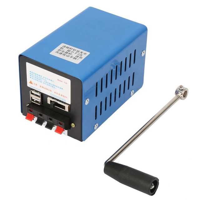 Outdoor Camping Survival 20W Emergency Manual Hand Crank Electric Dynamo Miniature Generator 120V Output 3A Input