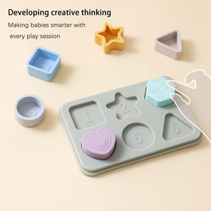 BPA miễn phí 3D đầy màu sắc Silicone ghép hình câu đố giáo dục câu đố cho trẻ sơ sinh và trẻ mới biết đi mềm mầm non trò chơi đồ chơi - Product Image 5