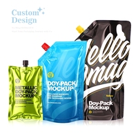 Sac d'emballage alimentaire pochette transparente pour bec de boisson liquide 1000ml 1500ml pochette debout avec bec verseur pour liquide