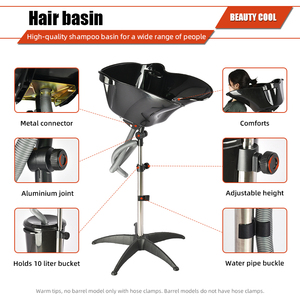 Bac de Lavage de Cheveux Portable en Plastique de Haute Qualité, Mobilier d'Accessoires de Coiffure pour Salons de Beauté et Barbiers - Product Image 4