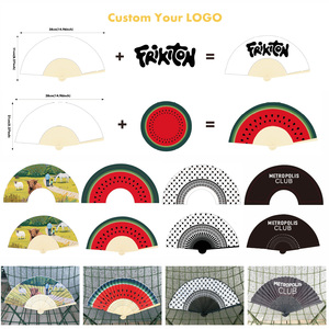 <span class=keywords><strong>Abanicos</strong></span> de Mano Plegables de Bambú y Tela de Alta Calidad con Impresión Personalizada - Product Image 4