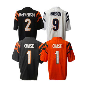2025 Nieuwe Gestikte American Football Shirts Cincinnati 5 Higgins 9 Burrow 1 Chase 2 McPherson Aangepaste US Team Stijl Mogelijk - Product Image 4