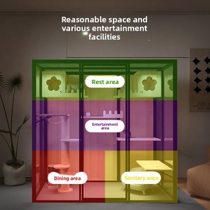 Pantalla panorámica de cristal y aluminio para gatos, gran vitrina rectangular de madera personalizable sin cierre para interiores, marca <span class=keywords><strong>Cat</strong></span> <span class=keywords><strong>Island</strong></span> - Product Image 3