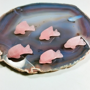 Tự làm Tay Chạm Khắc Đá Quý/động vật khắc Thạch Anh Hồng cá heo thủ công mỹ nghệ - Product Image 2