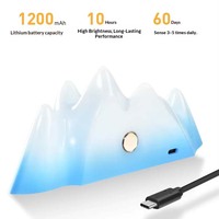 Lampu Dinding Sensor Gerak Gunung Salju Minimalis Modern, Lampu Malam Magnetik dengan Remote Control untuk Koridor dan Lorong