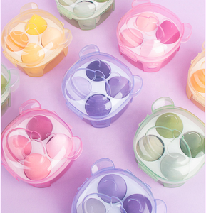 Nouveau Style 4 pièces/boîte éponges de beauté avec boîte en forme d'ours Logo personnalisé Marshmallow éponge de maquillage ensemble d'éponges - Product Image 4