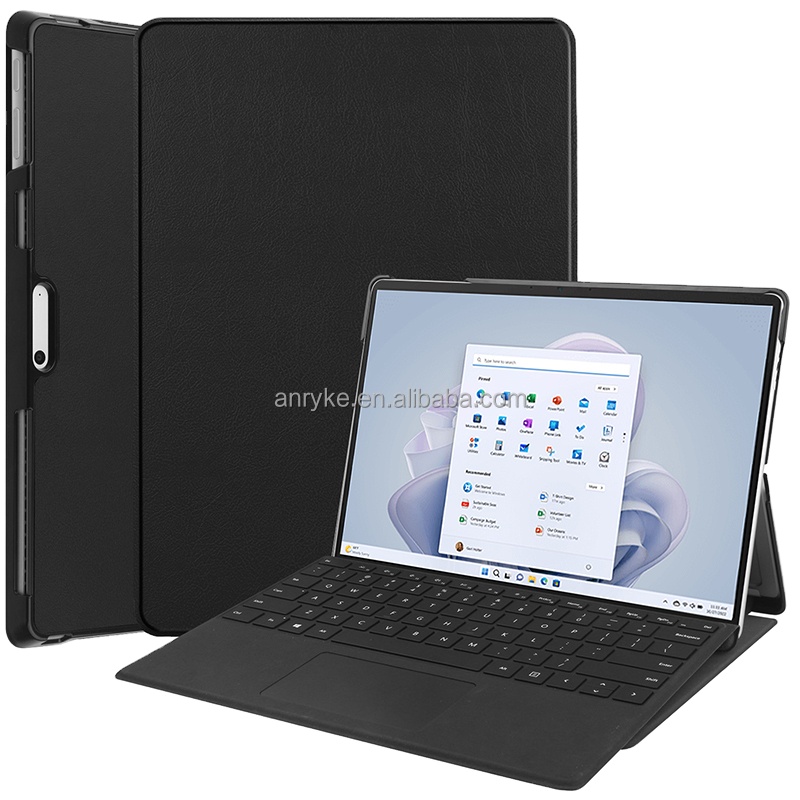 Casing Tablet PC Keyboard 13 inci, untuk Microsoft Surface Pro 9 8 X kualitas tinggi Pu kulit Flip Cover untuk Surface Pro 7 7 Plus 6 5