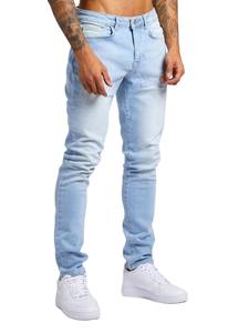 جينز رجالي مخصص أحدث طراز أفضل جودة أزياء نحيف جينز طويل مدبب لون واحد ملابس الشارع الجينز الحجري للرجال - Product Image 4