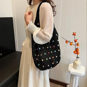 Sac fourre-tout d'été décontracté en paille grande capacité pour femme, avec deux fermetures éclair, style gilet ajouré, idéal pour la plage - Nouvelle collection - Product Image 4