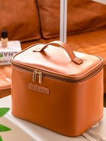Organisateur de cosmétiques de voyage portable grande capacité, étanche, avec double fermeture éclair, pour femmes, logo personnalisé