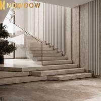 KNOWDOW Marbre Villa Escaliers droits Surface brillante Maison contemporaine Design Villa haut de gamme Escaliers droits