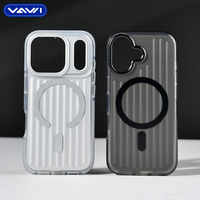 Étui magnétique antichoc VAWI B338 en métal peint, coque rigide en PC ondulé pour iPhone 17 Pro Max et 17 Air Pro Capa De Celular