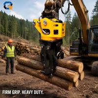 Godet forestier hydraulique robuste QS pour excavatrice, avec moteur et pompe, ouverture de mâchoire maximale 2-50T, 2700mm, garantie 1 an
