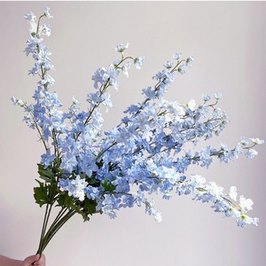 Commercio all'ingrosso <span class=keywords><strong>fiori</strong></span> artificiali Delphinium <span class=keywords><strong>fiori</strong></span> di seta 110cm <span class=keywords><strong>blu</strong></span> <span class=keywords><strong>viola</strong></span> Delphinium fiore artificiale per la decorazione di nozze a casa - Product Image 1