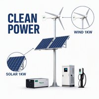 Système micro-réseau hybride éolien-solaire 100W à 20KW, batterie LFP à entraînement direct PMSG, solution d'alimentation hors réseau double mode, série GW
